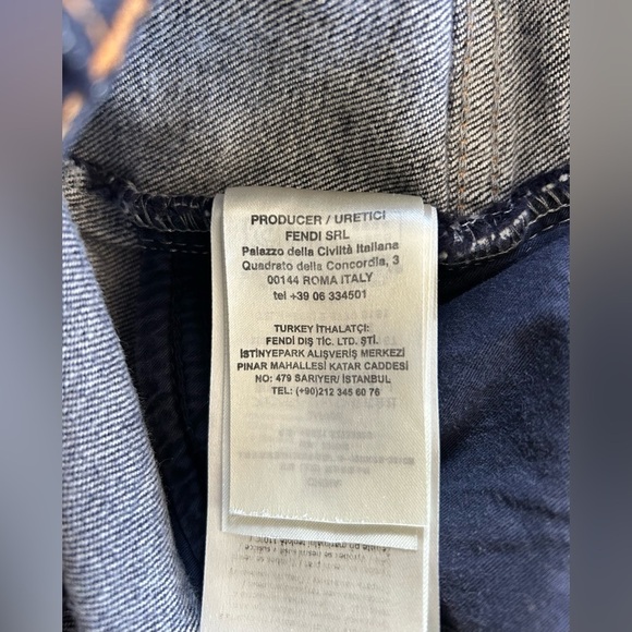 FENDI Dark Wash Pocket Logo Jeans - Picture 15 of 16